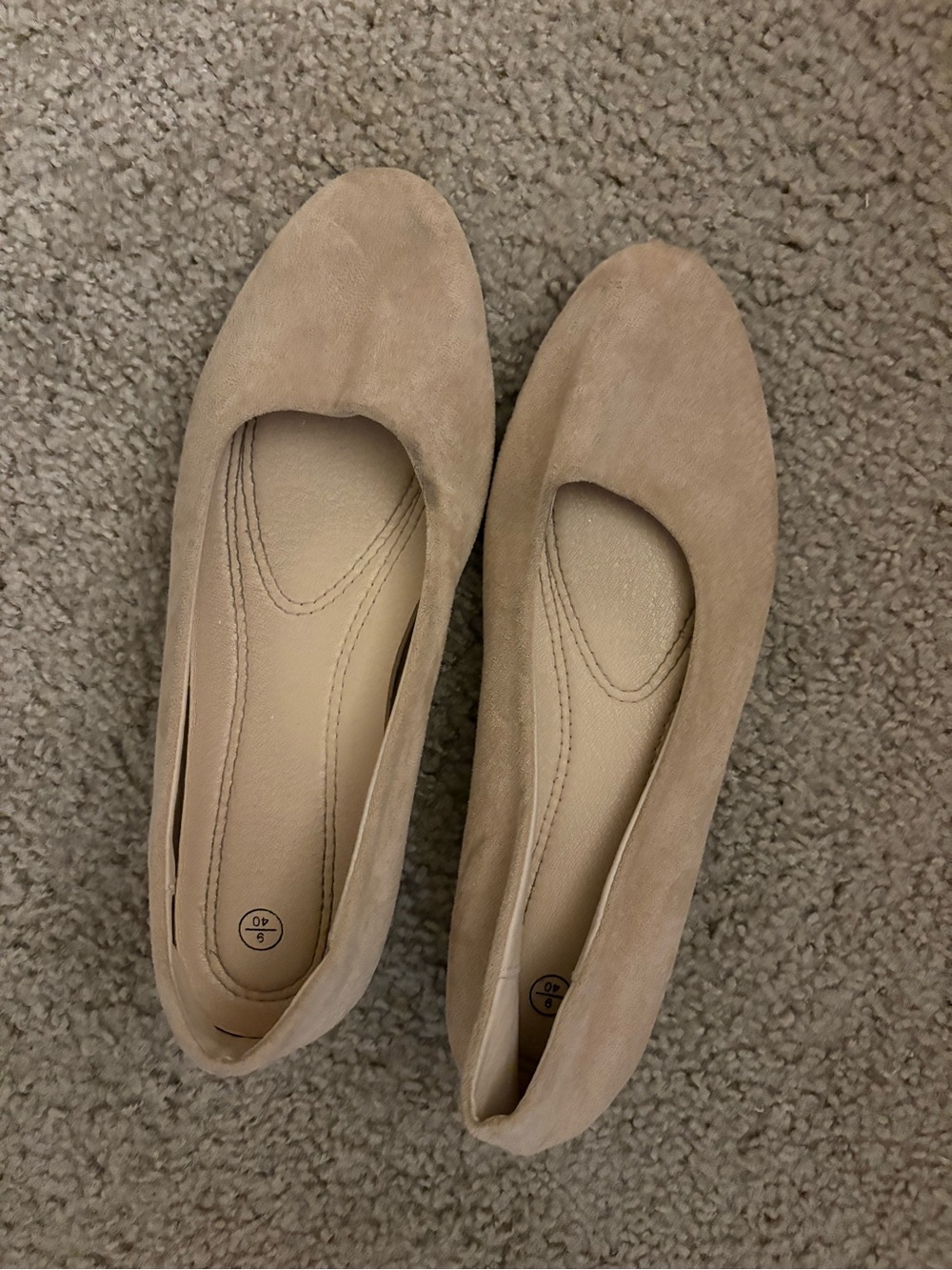 Women’s Beige Suede Ballet Flats